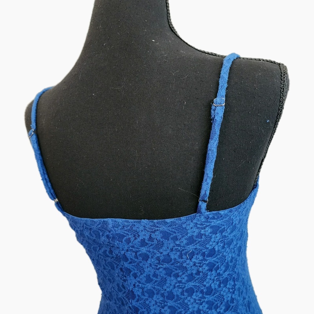 Y2K Aeropostale Lace Babydoll Mini Dress Blue Slip SZ S Vintage Lingerie Fairy - Picture 10 of 14